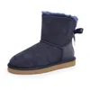 Botas wgg australianas australianas para mulheres preto inverno gravata borboleta pele de neve peludo bota de cowboy tornozelo tornozelo joelho mini bailey