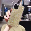 カラフルなスパークルフレーク箔紙吹雪カバーiPhone 15 15 14 13 11 12mini Pro Max XS XR 8 7 6S Plus用のキラキラソフトTPUケース