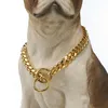 10MM brede hoogwaardige gouden roestvrijstalen halsband training choke hond slipketting halsbanden sterke metalen halsband 12-32 2194