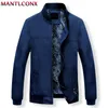 MANTLCONX Hommes Vestes Printemps Casual Manteaux Couleur Unie Hommes Col Montant Zipper Veste Mâle Bomber Veste Hommes Casual Survêtement 201128