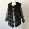 Women's Fur & Faux 2021 Fashion Women Winter Medium Long Artifical Vests Warm Coats Sliver Vest