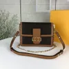 Brand Designer Messenger Bag Dauphine Leather Chain Shoulder Bags Crossbody Metis Floral Handbag Calfskin Patchwork Two-Tone