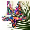 NOVO BIKINIS ARRIBIBILIDADE MULHERES TROPICAL BIKINI Conjunto Floral Brasquiníssimo Biquini Swimwear Impressão Flower Swimshiting Arão de banho T200508