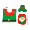 3 -stcs/set toilet deksel tissue doos cover cartoon badkamer kerstdecoraties sneeuwpop santa claus toiletzitters covers Home Decor