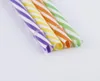 220mm singelpaket strå PVC plastmaterial Mix Färger Sugrör Straws Stripe Design Förlängning Straw-tjockna plastsugningsrör SN4847