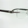 Klassischer Designer-Brillenrahmen „Endlesses Diamonds“ 3524012 mit naturschwarzen Holzbeinen für Damen und Herren, Größe: 55–18–135 mm