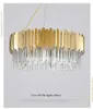 Postmodern Crystal Chandelier Gold Living Room Lamp Bedroom Lamp Rectangular Dining Room Lamp clear crystals for chandeliers