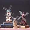 4 färger Vintage harts vindkraftspersoner Piggy Bank Dutch Windmill Home Decor Europe Models presenter Möbler Artiklar Y200104