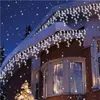 Noel Işıkları Açık Dekorasyon 5 Metre Drop 0.4-0.6 M LED Perde Icicle Dize Işıkları Yeni Yıl Düğün Parti Garland Işık Y200903