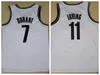 Erkek Kyrie 11 Irving Kevin 7 Durant Basketbol Formaları Şehir 75th Vintage Mavi Siyah Beyaz Bklyn Dikişli Gömlek S-XXL