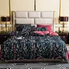 Chinoiserie style Birds Leaves printed Egyptian cotton Soft Duvet Cover Bed sheet Fitted sheet set King Queen Size Bedding Set LJ23260
