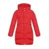 Femme's Down Parkas 2021 Veste d'hiver décontractée Femmes Longue capuche Femme Coton Rembourré Solide Slim Stand Col Manteau Dames Chaud Vêtements d'extérieur1