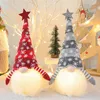 Kerst Gnome Lights Zweedse Santa Tomte Gnome Nordic Xmas Decoratie Pluche Doll Ornamenten Kindergiften Faceless Rudolph HH9-3382