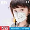 14 ملون FFP2 KN95 لأقنعة الأطفال المبيض خمسة طبقة حماية مصمم الوجه قناع الغبار حماية مرشح شكل الصفصاف