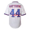 #44 Gus Matthews Plain Hip Hop Apparel Hipster Baseball Clothing Button Down Down Surport Mundurs Jersey S-xxxl