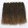 Faux Locs Curly Braids Synteth Crochet Braid Ombre 14in Crochet Hair Extensions Bohemian för kvinnor Pre Looped Hair For Women Marley