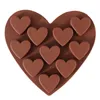 Moules de cuisson de cuisine 10 plats de cuisson en silicone même moule à chocolat en forme de coeur lettres anglaises amour bricolage moule à gâteau KK66