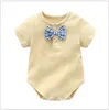 Fashion-Baby Boys Pagliaccetti estate infantile manica corta tute con bowtie toddler cotone onesies bambini un pezzo