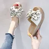 Newest 35-40 Sandals Shoes Women Bow Summer Sandals Slipper Indoor Outdoor Flip-flops Beach Shoes Female Slippers Pointed Shoes X1020