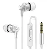 I öronmetallörlurar hifi stereo hörlurar med mikrofon headset volymjustering för iPhone Samsung Android -smartphones