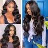 Body Wave 360 ​​HD Frontal 13x4 Spets Front Human Wigs Loose Glueless Wig Synthetiskt hår för svarta kvinnor