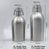 1.5L / 50 أوقية 1.9L / 64oz 2.5L / 85oz البيرة هادرر المنزل تخمير برميل النبيذ القدح زجاجة المياه 18/8 الفولاذ المقاوم للصدأ جرة واحدة / مزدوجة الجدار المشروبات وعاء bpa الحرة سوينغ كاب