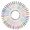 CCFOUD 100 kolorów żelowe zestaw pióro szkicowanie Kolorowe długopisy do szkolnego biura papiery papiernicze metaliczny pastelowy neon brokat Y200709