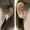 S925 Sterling Silver Stud Cat Fish Earring Hypoallergenic Eartrop Fine Jewelry Studs Förhindrar Allergy Danger för Women Gift 2201082576387