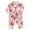LJW Children's pajamas set Baby suit Kids Clothes Toddler Boys Girls Ice silk satin Tops Pants Set home Wear 220212260M