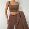 Blazer Moda Damskie Garnitury Blazers Wysokiej Jakości Kobiet Garnitur Crop Top Spodnie Designer Damska Odzież Pierśnicze Dziewczyny Ustaw Dorywczo Formalne Nosić Outerwear Seksowne Koszule Tank