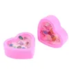 Anelli a grappolo 10/12 pz/set Cartone Animato Per Bambini Per Ragazze Anello Set Dito Gioielli Cuore Casella di Visualizzazione Giocattolo Per Bambini Regalo