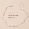 Chokers enkla kvinnliga modehandgjorda kristallpärlade halsband för kvinnor Trendiga White Simulated Pearl Necklace Party Jewelry1