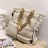 Designer-dikke ketting grote draagtas tas mode nieuwe kwaliteit wol dames designer handtas hoge capaciteit geweven schoudertas reistas