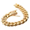 Betty Miami Curb Cupan Mens Bracelet Chain عالية الجودة 316L من الفولاذ المقاوم للصدأ الهيب هوب الذهب 8 12 14 16 18 مم 23 سم 248G