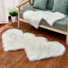 Living Carpet Tapers Double Heart Artificial Wool Sheepskin Floor Area Tapijt Shaggy Slaapkamer Kinderkamer Faux Pluizy Carpets Mats 201212