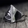 Bague maçonnique en acier inoxydable pour hommes, Triangle Illuminati, œil de Providence, anneaux de motard, Punk, maçonnerie, bijoux 4099058