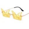 熱い女性のリムレスサングラス中空蝶のデザインサングラスおもしろゴーグルマスカレード眼鏡特大レンズOrnamenta A ++