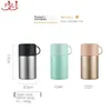 FSILE Stylish Stainless Steel Insulated Barrel Lunch Box Portable Can Be Installed Soup Pot Stuffy Beaker Female Office Worker T200710