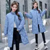 Vinterjacka kvinnor plus storlek 3XL Casual Long Coat Winter Female Down Cotton Padded Parkas Bandage Ladies Jacket Coat 201027