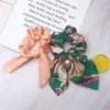 2pcs/set Women New Chiffon Bowknot Elastic Bands Girls Pearl Scrunchies Headband Ties Ponytail Holder Hair Accessories