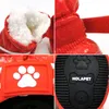 4個/セットペット犬の靴冬の暖かい雪のブーツPUレザーのための小さなsチワワ防水滑り止め子犬220104