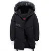 -40 Celsius Deep Winter 80% weißer Entenjacke Männer echtes Pelzkragen verdicken Outwear wasserdichte Long -Down -Mantel -Männer Overmantel 201128