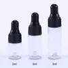 100 pezzi / lotto 2 ml 3 ml 5 ml bottiglia contagocce vuota in vetro trasparente fiala olio nasale E liquido ricaricabile con