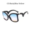 2020 Designer Weibliche Übergroße rahmen Sonnenbrille Frauen Sonnenbrille Gradienten Gebogene sonnenbrille Damen UV400