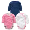 3 partes / lote bebê menina conjunto de mangas compridas desenhos animados impressos recém-nascidos menino roupas 100% algodão bebê bodysuits infantil 3-12m 210309