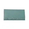 25pcs Lot GA PU Faux Leather Wallets Scalloped Purses Long Money Bag Clutches Mint Color DOM106389