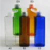 20 x 240ml 8oz Square Refillable Amber Cobalt Blue Clear Green Orange Pet Plastic Cream Bottle Flip Top Cap Dispensing Container