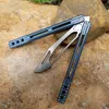 Nouveau Theone Balisong Orca Killer Whale Balle Training Trainer Couteau D2 Blade Titane Fixe