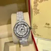 CH White Ceramic Women Watch Ruch Kwarc Ruch Kieł Jaunka Prosta moda młody ludy Love Walentynki Prezent Wysoka jakość 3270U