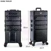 Trolley Cosmetic Case profession suitcase makeup Woman Luggage travel trolley Beauty box Wheels Nails rolling Toolbox Foldable1